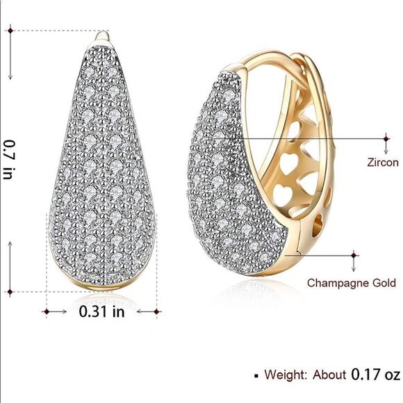 #31 NEW 18K Gold Plated Hoop Earrings - Picture 5 of 8